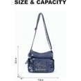 thumbnail image 4 of Sunyuer Women Vintage Washed Denim Mini Crossbody Bag, Cute Cat Embroidery Multi Zipper Pockets Casual Jean Shoulder Purse, Adjustable Strap Lightweight Trendy Daily Messenger Bag, 4 of 8