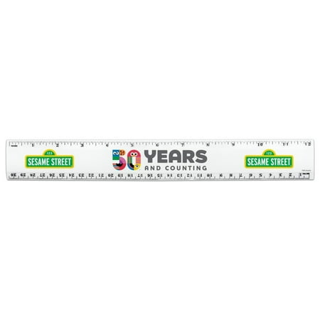Sesame Street 50th Anniversary Logo 12 Inch Standard and Metric Plastic Ruler