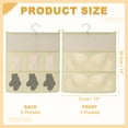 thumbnail image 2 of Organizador Colgante Uxcell, Bolsa de Almacenamiento para Sujetadores, Estantes de Almacenamiento Colgantes de Doble Cara para Ropa Interior y Calcetines, Beige (2+6 Bolsillos), 2 of 7