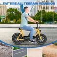 thumbnail image 3 of SANOPY Electric Scooter with Seat for Adults, 350W Motor up to 15 Miles Range 20 Mph, 16" Fat Tire for All-Terrain, Motorcycle Style E-Scooter for Commuting with Carry Basket, Yellow, 3 of 8