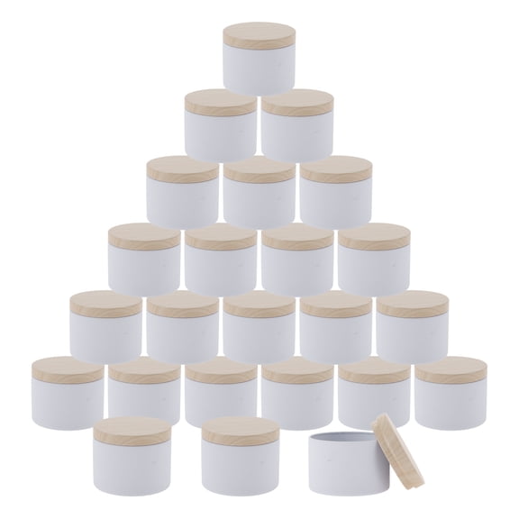 Unique Bargains 24pcs Candle Tins with Lids for Making Candles Bulk White 8oz
