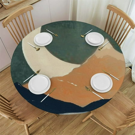 

BCIIG Moon Theme The Round Tablecloth Stain-Resistant and Washable 100% Polyester Table Cover Table Cloth for Indoor Outdoor Restaurants Weddings Parties 54 -58