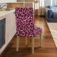 thumbnail image 4 of COEQINE Dining Room Chair Slipcovers Set of 1, Stretchable Universal Fit Chair Protector Polyester Spandex Machine Washable Covers for Dining Room, Hotel, Ceremony, Pink Leopard Print, 4 of 7