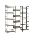 thumbnail image 4 of Bookcases and Bookshelves, Triple Wide 5 Tiers Industrial Bookshelf, Large Etagere Bookshelf Open Display Shelves with Metal Frame for Living Room Bedroom Home Office, Grey, 4 of 7
