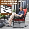 thumbnail image 5 of VEIKOUS 3-Piece Wicker Outdoor Bistro Sets with 2 Rocking Chairs and 1 Glass Table, Orange, 5 of 11