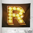thumbnail image 1 of Letter R Tapestry, Old Carnival Themed Alphabet Capital R Vibrant Colored Image Print, Fabric Wall Hanging Decor for Bedroom Living Room Dorm, 5 Sizes, Caramel and Yellow, by Ambesonne, 1 of 1