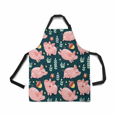 

ASHLEIGH Adjustable Bib Apron for Women Men Girls Chef with Pockets Pig Plant Acorn Novelty Kitchen Apron for Cooking Baking Gardening Pet Grooming Cleaning
