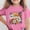 Pink, variant on Amidoa Girls Short Sleeve Summer Crewneck Graphic T Shirts Casual Kids Tops Purple Size 130