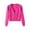 Hot Pink, variant on Plus Size Tops Spring And Autumn Long Sleeved Knitted Sweater Short Knitted Cardigan Womens Coats Hot Pink 2XL