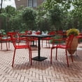 thumbnail image 2 of Flash Furniture Nash Commercial Grade Red Steel Indoor-Outdoor Stackable Chair with 2 Slats and Arms, Set of 2, 2 of 13