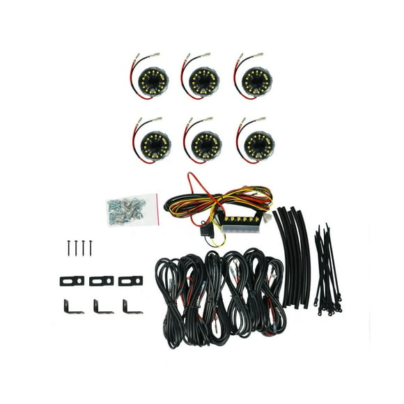 KC Hilites Underbody Light Kit 91040 Cyclone V2; Universal Underbody Mount; LED; White Bulb; Clear Lens; 5 Watts; Flood Beam; Set Of 6