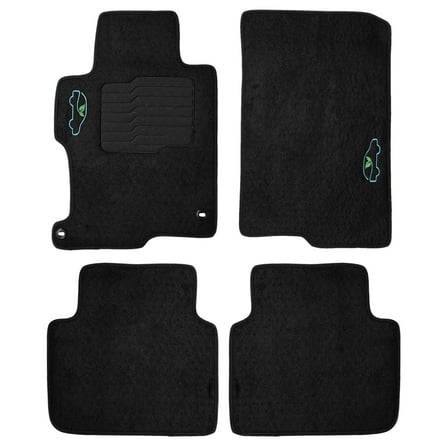 ecoMats Carpet Floor Mats for 2013 to 2017 Honda Accord with Non-Slip Heel Pad and Safety Locks - Front and Rear - Black