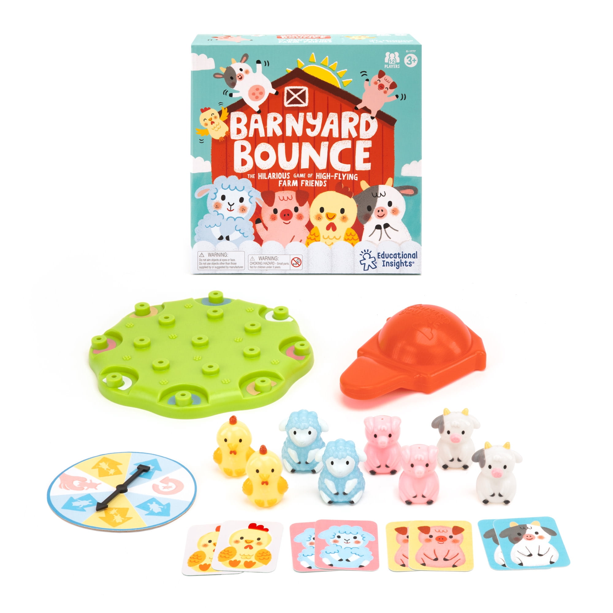 Educational Insights Barnyard Bounce Farm Animal Matching Game for Children Ages 3 and up