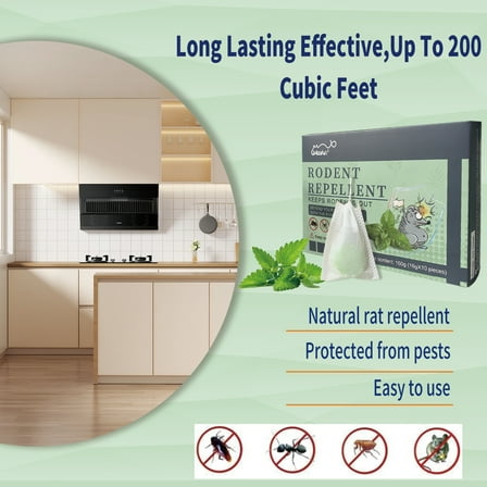 Peppermint Oil Rodent & Moth Protection Balls 10-Pack - Non-Toxic Deterrent for Rats, Moles, Squirrels, Moths (Indoor/Outdoor)