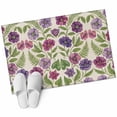 thumbnail image 2 of Summer Pink Purple Flower Washable Small Entryway Area Rugs 2'x3', Vintage Country Watercolor Floral Green Leaf Low Pile Throw Rug Non-Slip Sturdy Edge Binding Carpet for Front Door Floor Room Entry, 2 of 9