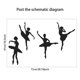 thumbnail image 3 of Wosthever 4 Uds. De pegatinas de espejo de Ballet, calcomanía autoadhesiva desmontable negra para el hogar, juego de pegatinas encantadoras, Decoración del hogar, 3 of 6