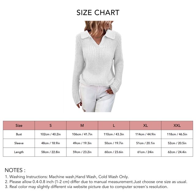 Women's Knitted Sweater, Fashion Slim Women's Lapel Sweater Comfortable For Home Office