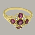 thumbnail image 5 of LBG British Made 10k Yellow Gold Natural Pink Tourmaline & Diamond Womens Promise Ring - 33 size options - Size 9.5, 5 of 6