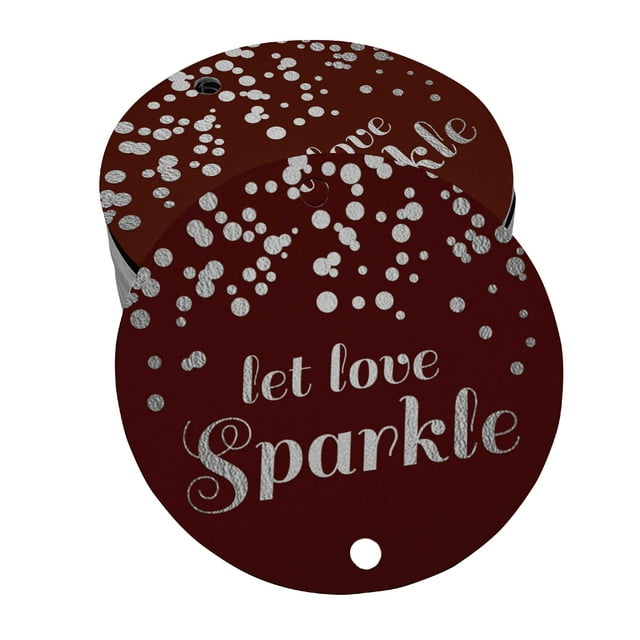 Inkdotpot Pack Of 50 Real Silver Foil Paper Tags Let Love Sparkle Wedding Favor Hang Tags