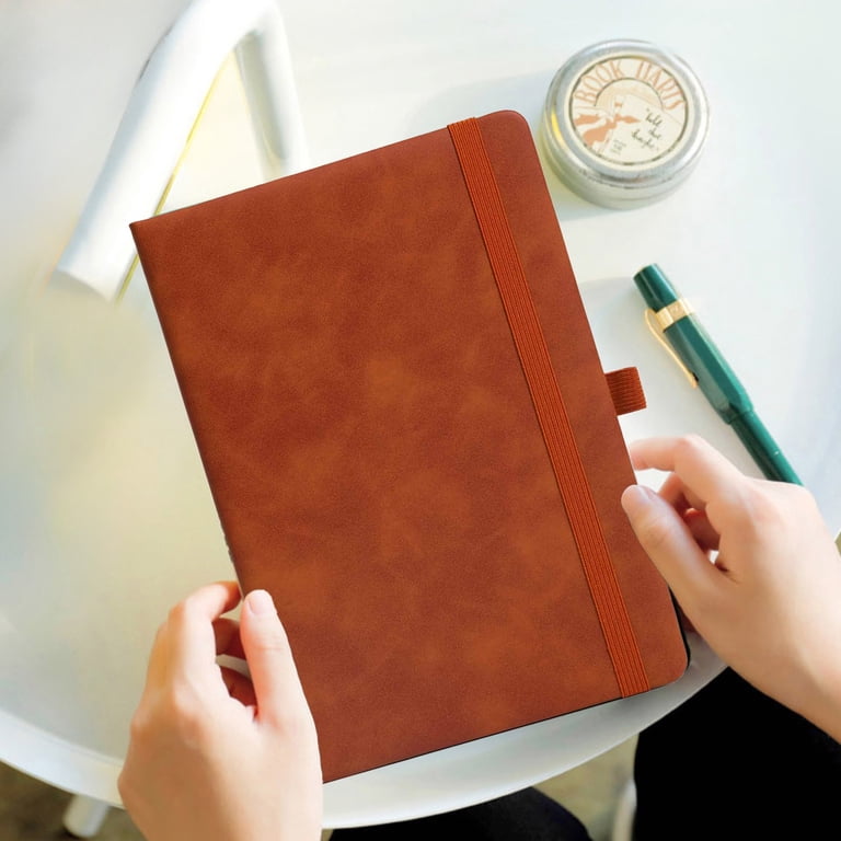 Tunhigl A5 Hardcover Strap Notebook 200pg Thick Paper, PU Leather