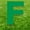 Green, variant on Pink Letter F 20 inches tall