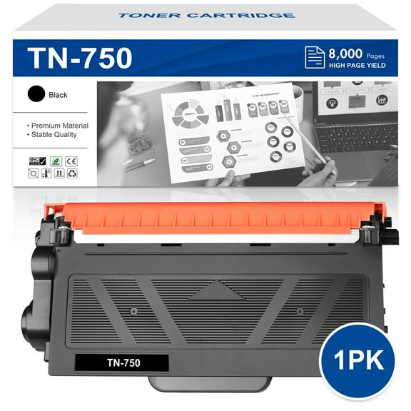 VIPink Compatible Toner Cartridge Replacement for Brother TN 750 TN-750 High Yield (Black, 1-Pack)