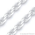 thumbnail image 2 of 1.8mm Twist-Rope Diamond-Cut Link Italian Chain Anklet in Solid .925 Sterling Silver, 2 of 2