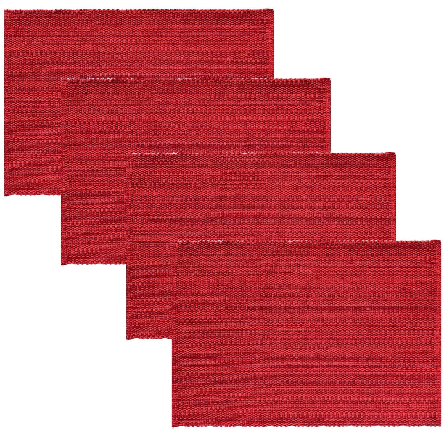 Fabstyles Casual Classic Cotton Placemats Set of 4 Machine Washable Heavyweight Table Mats Perfect for The Kitchen and Dining Table or Outdoor Tables