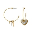 thumbnail image 2 of Blue Box Boutique Inc Cascading Gold Silver Two Tone Heart Hoop Earrings for Women, Teens | Valentine's Day Jewelry, 2 of 3