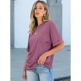 thumbnail image 5 of ANRABESS Oversized T Shirts for Women Short Sleeve Crewneck Basic Tee Loose Casual Summer Top with Pocket Purple X-Large, 5 of 8