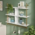 thumbnail image 4 of Bestier 41" Industrial Pipe Shelves Wall Mount, 3-Tier Floating Shelves for Kitchen Bedroom Bathroom in White Marble, 4 of 10