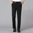thumbnail image 2 of YOTMKGDO Work Pants for Men, Dress Pants Men, Male Casual Solid Slim Suit Pants Zipper Fly Pocket Straight Pants Trousers, Black 34, 2 of 6