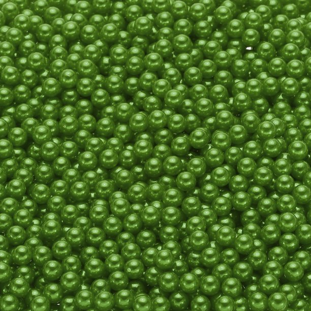 Uxcell 2500 Piezas Perlas de Imitación para Manualidades, Perlas Redondas ABS de 6mm Sin Agujero para Cajas Cosméticas, DIY, Verde Profundo