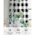 thumbnail image 6 of Spring Floral Sheer Curtains 84 Inch Length 2 Panels Set for Living Room/Bedroom, Daisy Eucalyptus Leaves Black White Plaid Kitchen Curtains Grommet Semi-Sheer Curtains Window Treatments 52"x84"x2, 6 of 7