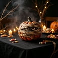 thumbnail image 4 of WUJGXI 4 Styles Resin Halloween Pumpkin Figurine Wrapped & Scary O Face Pumpkin Statues Fall Tabletop For Home Party Fireplace Ornament Decoration, 4 of 6