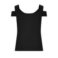 thumbnail image 6 of Charella Cotton Cold Shoulder Tops for Women Sexy Casual V Neck T Shirt Loose Fit Short Sleeve Summer Strappy Tunics (Medium, Black), 6 of 7