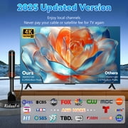 RidaaFri TV Antenna Indoor/Outdoor, HD Digital Antenna for Smart TV and Older TV’s, Support 4K/1080p/VHF/UHF Free Local Channels with 16FT Long Coax Cable