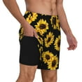 thumbnail image 2 of Rateoe Sunflower 6 Pattern Men’s Swim Shorts with Compression Liner – Double-Layered Quick-Dry Swimwear, Comfortable & Stretchy Beach Shorts-3X-Large, 2 of 6