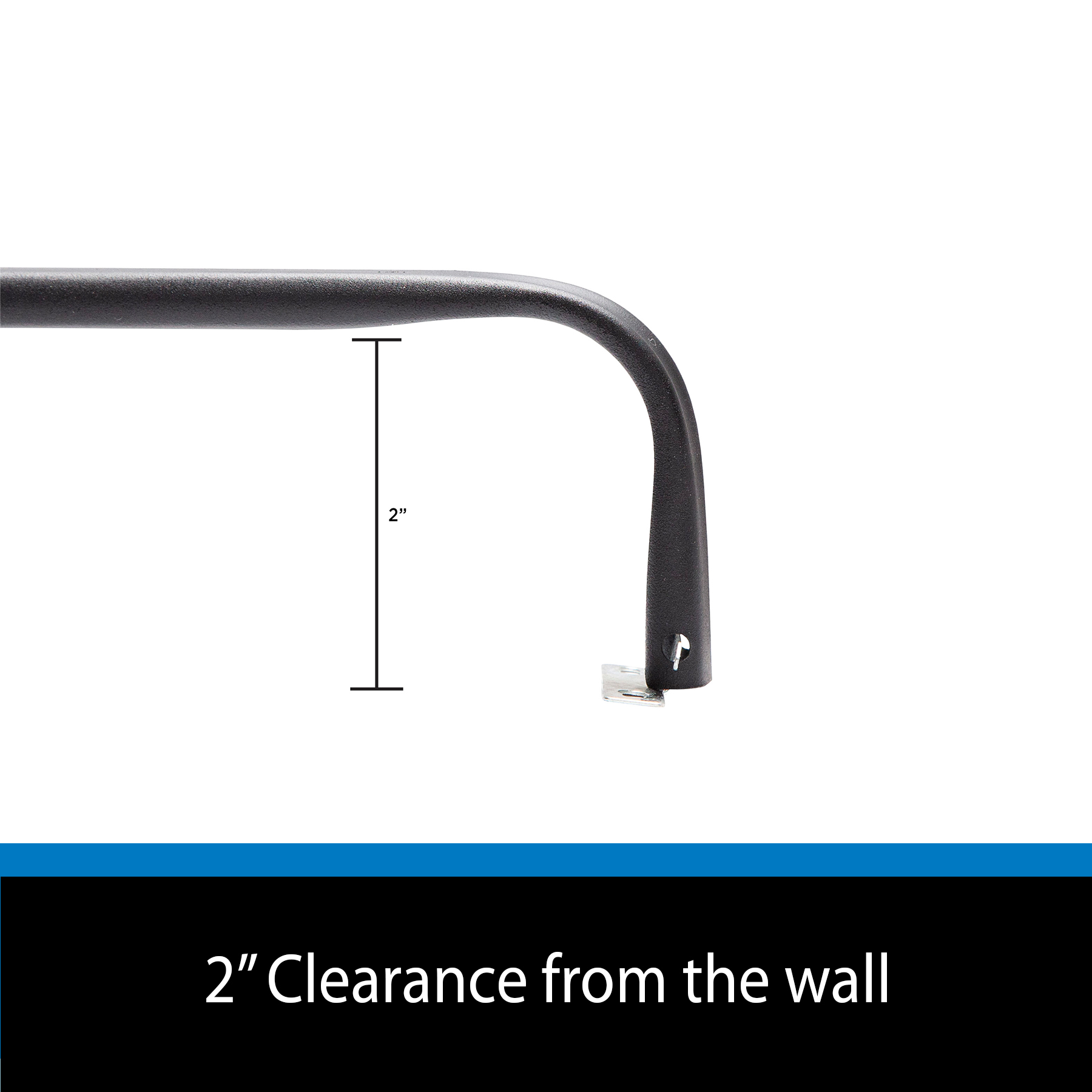 Mainstays 2" Metal Wrap Adjustable Curtain Rod, 28-46", Black Finish