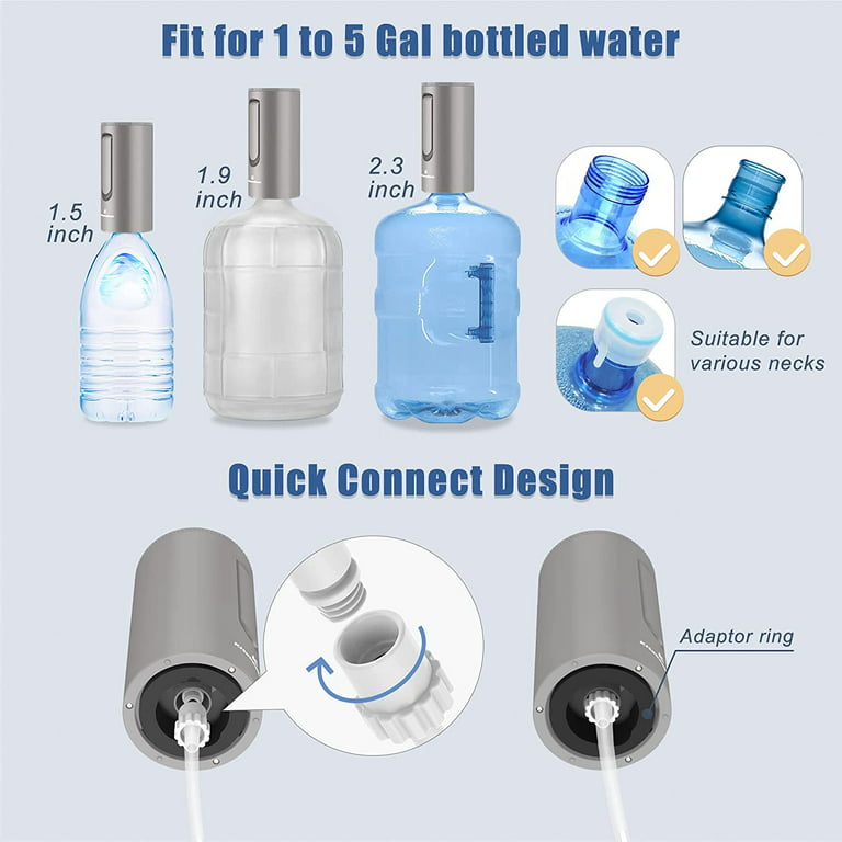 KitchenBoss Water Bottles Pump Bottles Water Dispenser: USB Charging  Electric Water Dispenser 1-5 Gallon Water Dispenser Pump: Kitchen & Dining