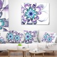 thumbnail image 4 of Designart Fractal Flower Light Blue - Floral Throw Pillow - 16x16, 4 of 5