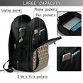 thumbnail image 4 of Balery Doodle Food Mochila con carga USB para hombre y mujer - Mochila impermeable y antirrobo para laptop con puerto USB para viajes, trabajo, 4 of 7