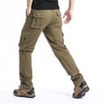 thumbnail image 3 of Monos sueltos con bolsillos grandes para hombre, pantalones tácticos militares para deportes al aire libre, trotar, cintura elástica, pantalones de trabajo informales de algodón puro, 3 of 3