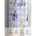 thumbnail image 6 of Easter Rabbits Sheer Curtains 72 Inch Length 2 Panels Set Window Treatments, Watercolor Eggs Flowers Butterflies Purple Plaid Rod Pocket Semi Curtains for Living Room/Bedroom/Kitchen, 104"W x 72"L, 6 of 7
