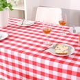 thumbnail image 2 of Mantel Rectangular Lona de Cuadros Antimanchas Tejido Vichy para Comedor Restaurante, Rojo (140*200cm), 2 of 4