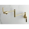 thumbnail image 3 of Kingston Brass KS4107KL Whitaker Wall Mount Pot Filler Faucet, Brushed Brass, 3 of 7