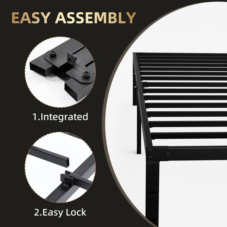 EDX 12" Metal Platform Bed Frame, King photo 5