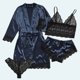 thumbnail image 5 of Conjunto de pantalones cortos y sujetador para dormir para mujer conjunto elegante de 4 piezas a juego traje para el hogar, 5 of 7