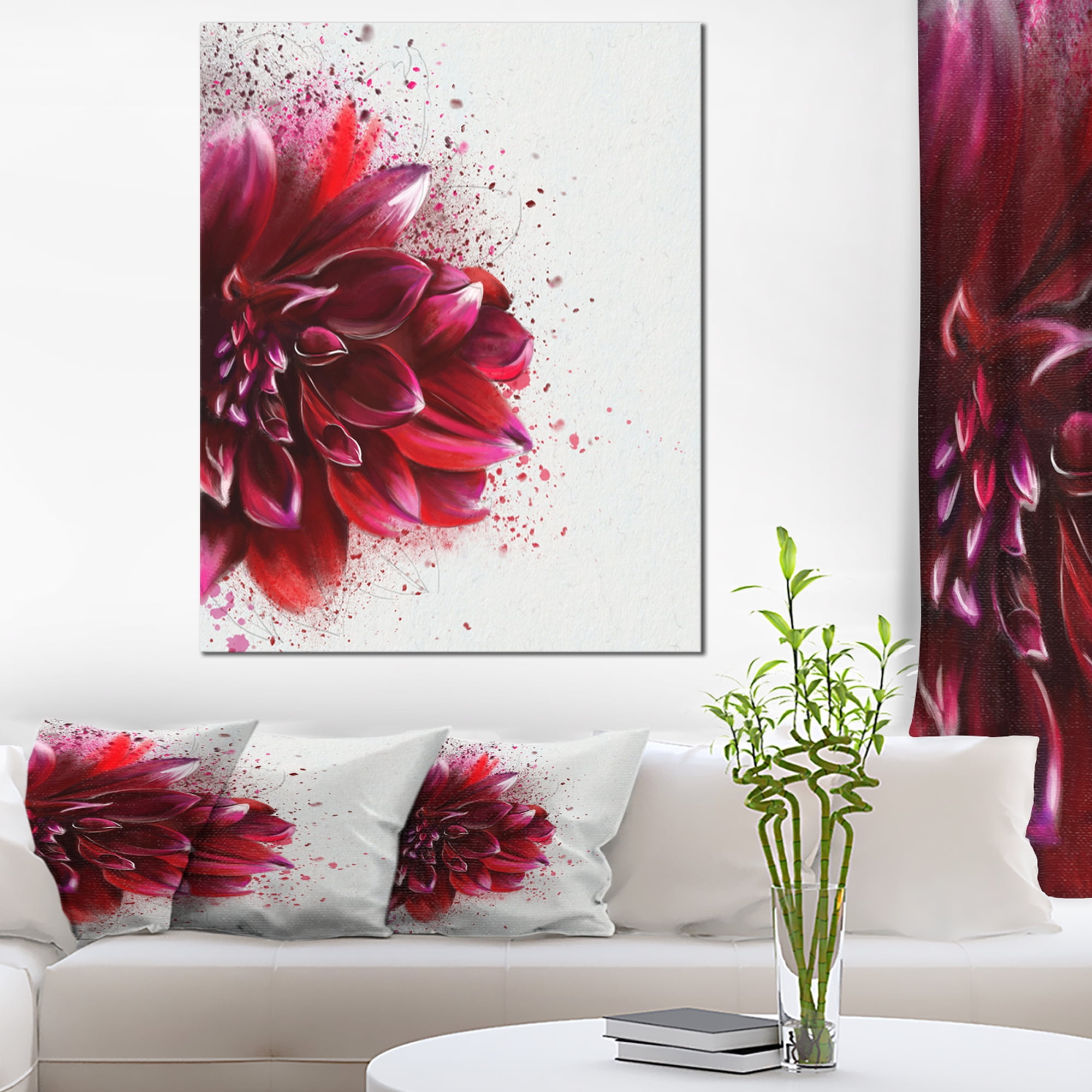 ABSTRACT CANVAS ART PRINT RED WALL PICTURE HANGING A1+