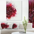 thumbnail image 1 of Dark Red Watercolor Rose Flower - Floral Canvas Art Print, 1 of 4
